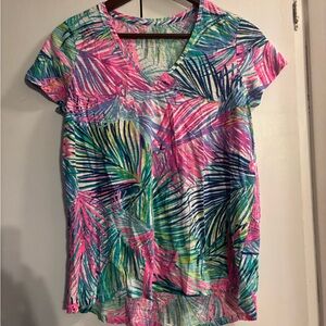 Lilly Pulitzer Tropical Print V-Neck Women's Top